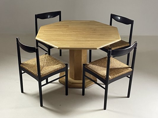 Octagonal Oak Table, France, 1980s-OTV-2033895