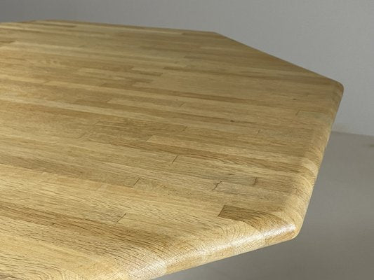 Octagonal Oak Table, France, 1980s-OTV-2033895