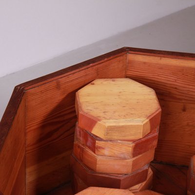 Octagonal Wooden Planter, 1960s-VJY-2033829