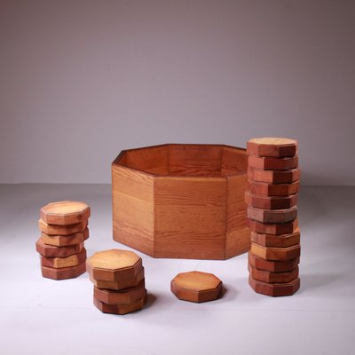 Octagonal Wooden Planter, 1960s-VJY-2033829