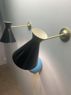 Octone Lacquered Black Wall Light, 1960s-NUO-1155088