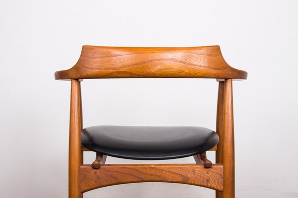 Office Armchair in Elm and Skai Teak Model St 750 by Arne Wahl Iversen, 1960s-EMB-2026907