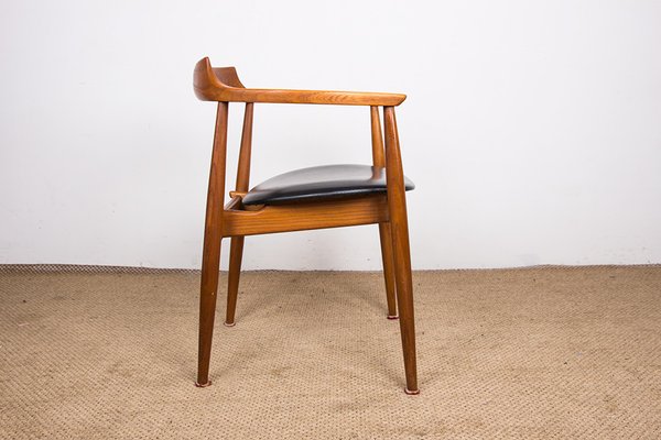 Office Armchair in Elm and Skai Teak Model St 750 by Arne Wahl Iversen, 1960s-EMB-2026907