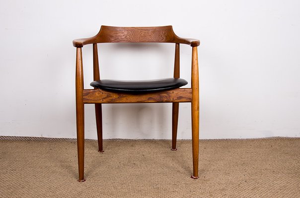 Office Armchair in Elm and Skai Teak Model St 750 by Arne Wahl Iversen, 1960s-EMB-2026907