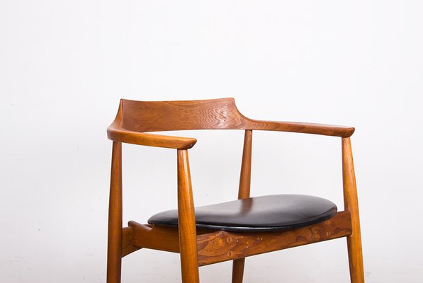 Office Armchair in Elm and Skai Teak Model St 750 by Arne Wahl Iversen, 1960s-EMB-2026907