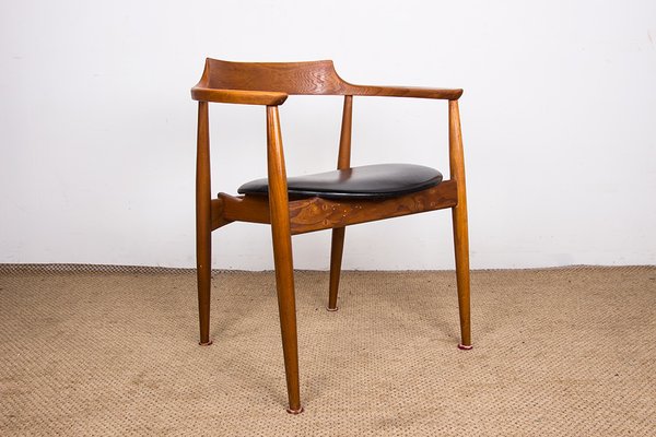 Office Armchair in Elm and Skai Teak Model St 750 by Arne Wahl Iversen, 1960s-EMB-2026907