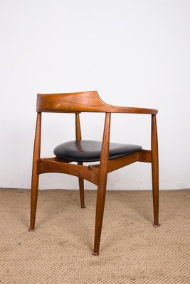 Office Armchair in Elm and Skai Teak Model St 750 by Arne Wahl Iversen, 1960s-EMB-2026907