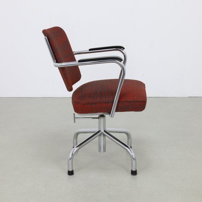 Office Chair and Ottoman in Chrome by Paul Schuitema for Fana, 1960s, Set of 2-RZV-2036061