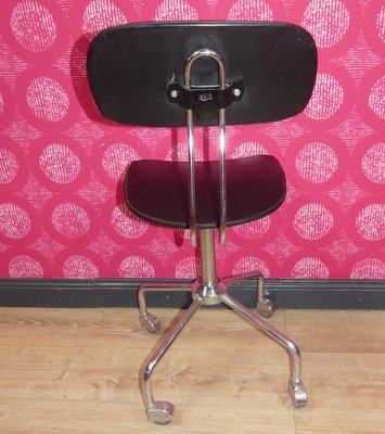 Office Chair in Chrome & Faux Leather, 1960s-AFE-2027950