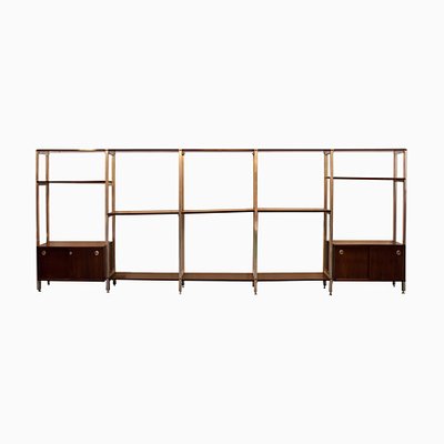 Office Modular Steel Wood Italian Shelf from ICF Padova, Italy, 1970s-UZ-862814