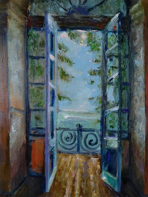 Ohanyan Kamsar, Open Balcony, 2020, Oil on Canvas-CHG-917438