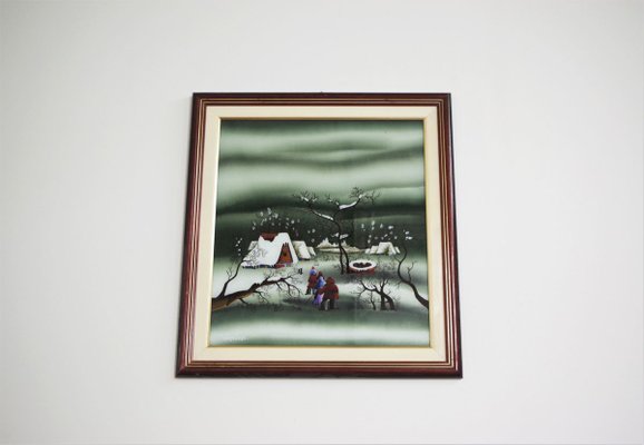 Oil on Canvas Paintings by Mugosa Naif, 1991, Set of 3-KNM-910392