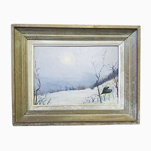 Oil on Panel, Winter Landscape-AIU-803457