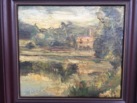 Oil Painting on Plywood Board, 1950s-WQQ-963904