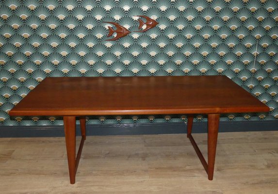 Oiled Solid Teak Coffee Table, 1960s-AFE-935235