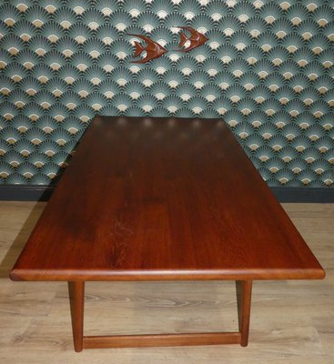 Oiled Solid Teak Coffee Table, 1960s-AFE-935235