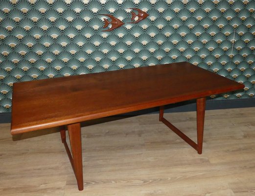 Oiled Solid Teak Coffee Table, 1960s-AFE-935235