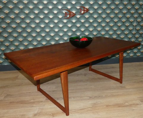 Oiled Solid Teak Coffee Table, 1960s-AFE-935235