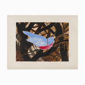 Oiseau Bleu - Original Woodcut Print by G. Halff - Late 1900 Late 20th Century-ZCI-761038