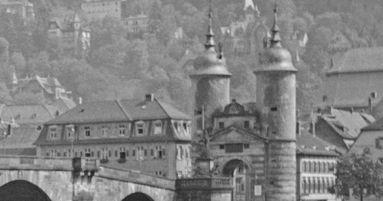 Old Bridge, River Neckar and Heidelberg Castle, Germany 1938, Printed 2021-DYV-990656