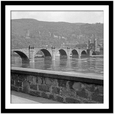 Old Bridge, River Neckar and Heidelberg Castle, Germany 1938, Printed 2021-DYV-990656