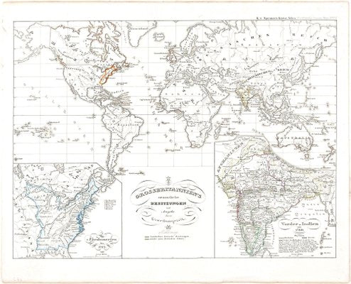 Old British Empire Map - Ancient Map by Karl Spruner - 1760 ca. 1760 ca.-ZCI-755580