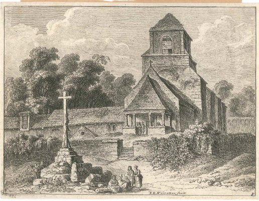 Old Church - Original Etching by F.E. Weirotter - Mid 1700-ZCI-754904