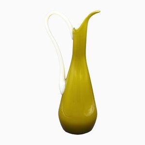 Olive Green Murano Glass Vase, Italy, 1950s-1960s-WK-1427804