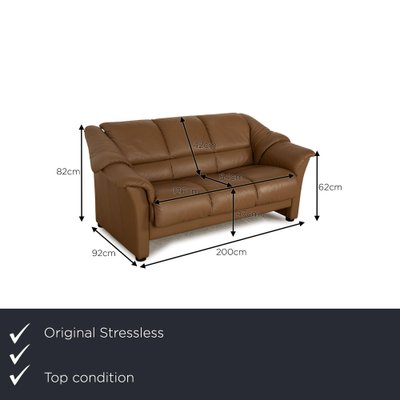 Olso Leather Two Seater Sofa in Brown Taupe from Stressless-RQW-1794984