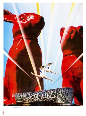 Olympic Stars Between Cloned Rabbits - Original Lithograph by W. Sweetlove -2008 2008-ZCI-760798