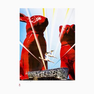 Olympic Stars Between Cloned Rabbits - Original Lithograph by W. Sweetlove -2008 2008-ZCI-760798