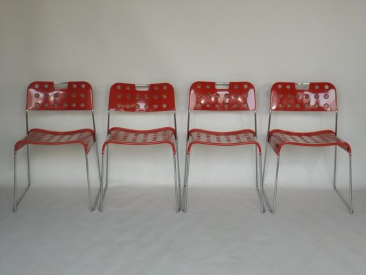 Omstak Diner Chairs by Rodney Kinsman for Bieffeplast, 1970s, Set of 4-EAW-1737217