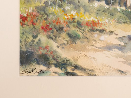 On the Shore, Watercolor on Paper, Framed-GPP-1066568