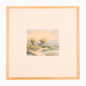 On the Shore, Watercolor on Paper, Framed-GPP-1066568