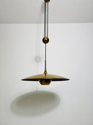 Onos 55 Brass Pendant Lamp with Counterweight attributed to Florian Schulz, Germany, 1970s-PUK-2020859