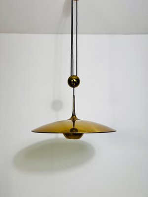 Onos 55 Brass Pendant Lamp with Counterweight attributed to Florian Schulz, Germany, 1970s-PUK-2020859