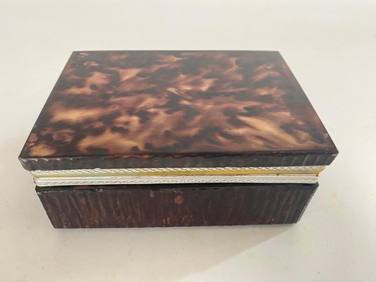 Onyx Jewelry Box in Brown Color, Italy, 1970s-UR-1702901