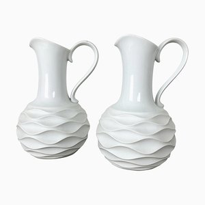 Op Art Biscuit Porcelain Jug Vases by Edelstein Bavaria, Germany, 1970s, Set of 2-QZ-1052947