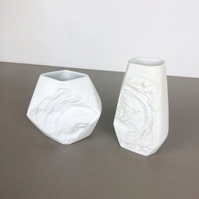 Op Art Biscuit Porcelain Vases from AK Kaiser, Germany, 1970s, Set of 2-QZ-1134667