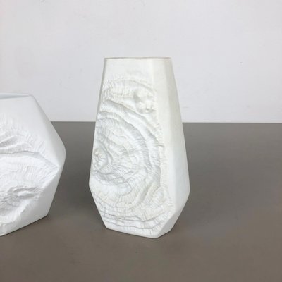 Op Art Biscuit Porcelain Vases from AK Kaiser, Germany, 1970s, Set of 2-QZ-1134667