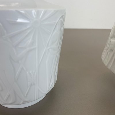 Op Art Biscuit Porcelain Vases from Edelstein Bavaria, Germany, 1970s, Set of 2-QZ-1132557