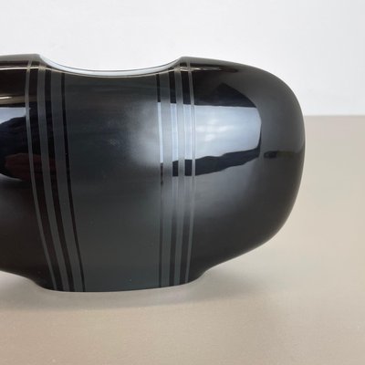 Op Art Black Porcelain Vase by K. Dombrowski for Hutschenreuther, 1970s-QZ-1151875