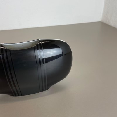 Op Art Black Porcelain Vase by K. Dombrowski for Hutschenreuther, 1970s-QZ-1151875