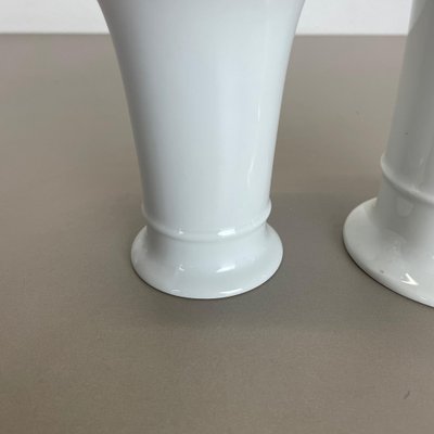 Op Art German White Porcelain Vases by Ak Kaiser, 1970s, Set of 2-QZ-1139868