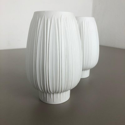 Op Art Porcelain Artichoke Vase by Heinrich Selb, Germany, 1970s, Set of 2-QZ-1096514