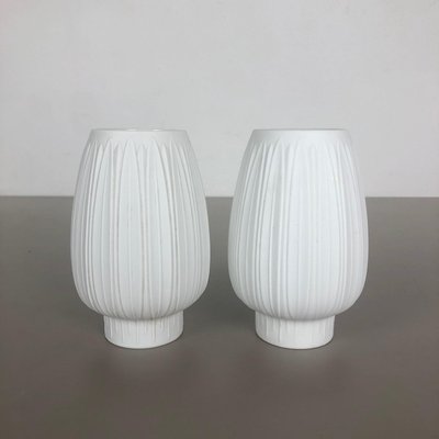 Op Art Porcelain Artichoke Vase by Heinrich Selb, Germany, 1970s, Set of 2-QZ-1096514