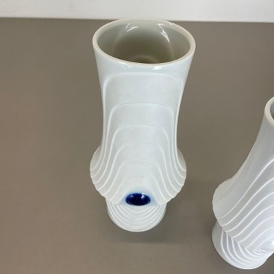 Op Art Porcelain Vases by Royal Bavaria KPM, Germany, 1970s, Set of 2-QZ-1452168