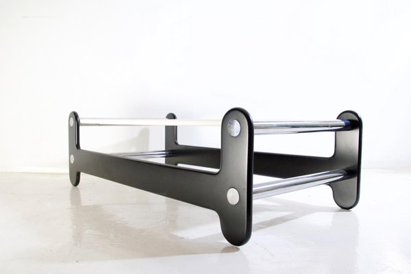 Op Style Black and White Coffee Table, Italy, 1970s-FO-993036