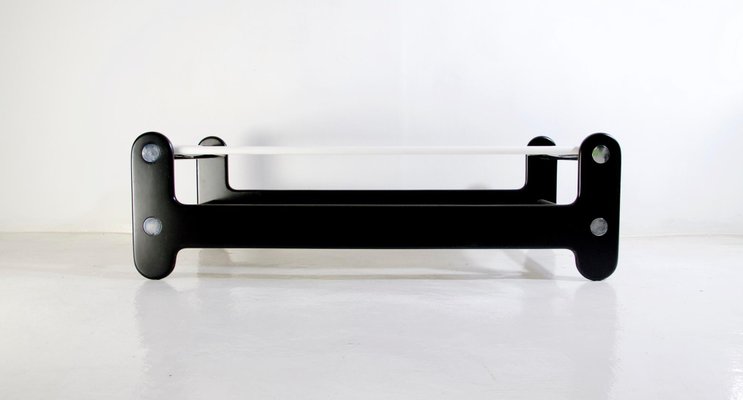 Op Style Black and White Coffee Table, Italy, 1970s-FO-993036