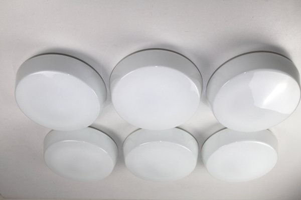 Opal Glass Ceiling or Wall Lamps from RZB Rudolf Zimmermann Bamberg, 1950s, Set of 6-ZWH-666463